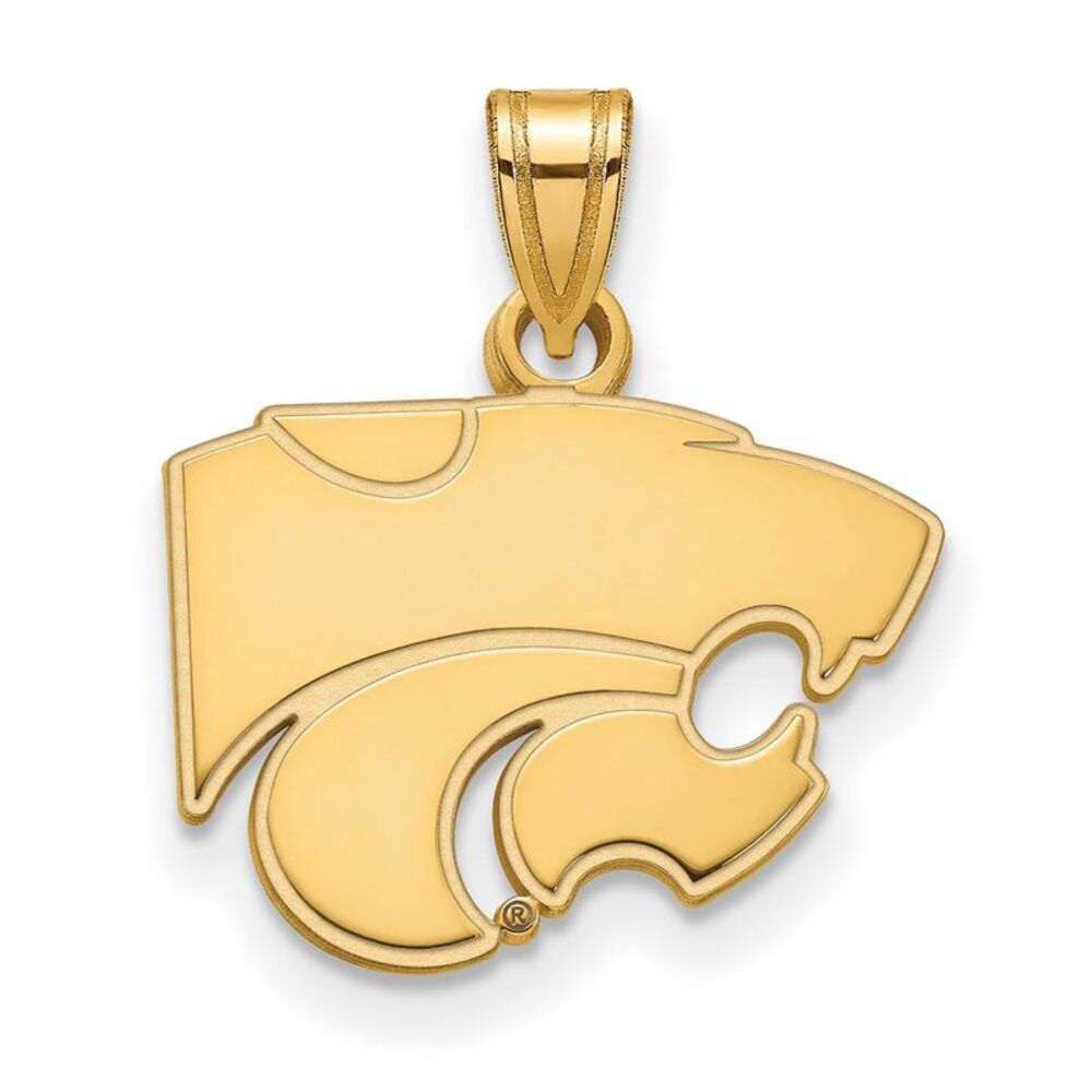 14k Gold Plated Silver Kansas State Small Mascot Pendant